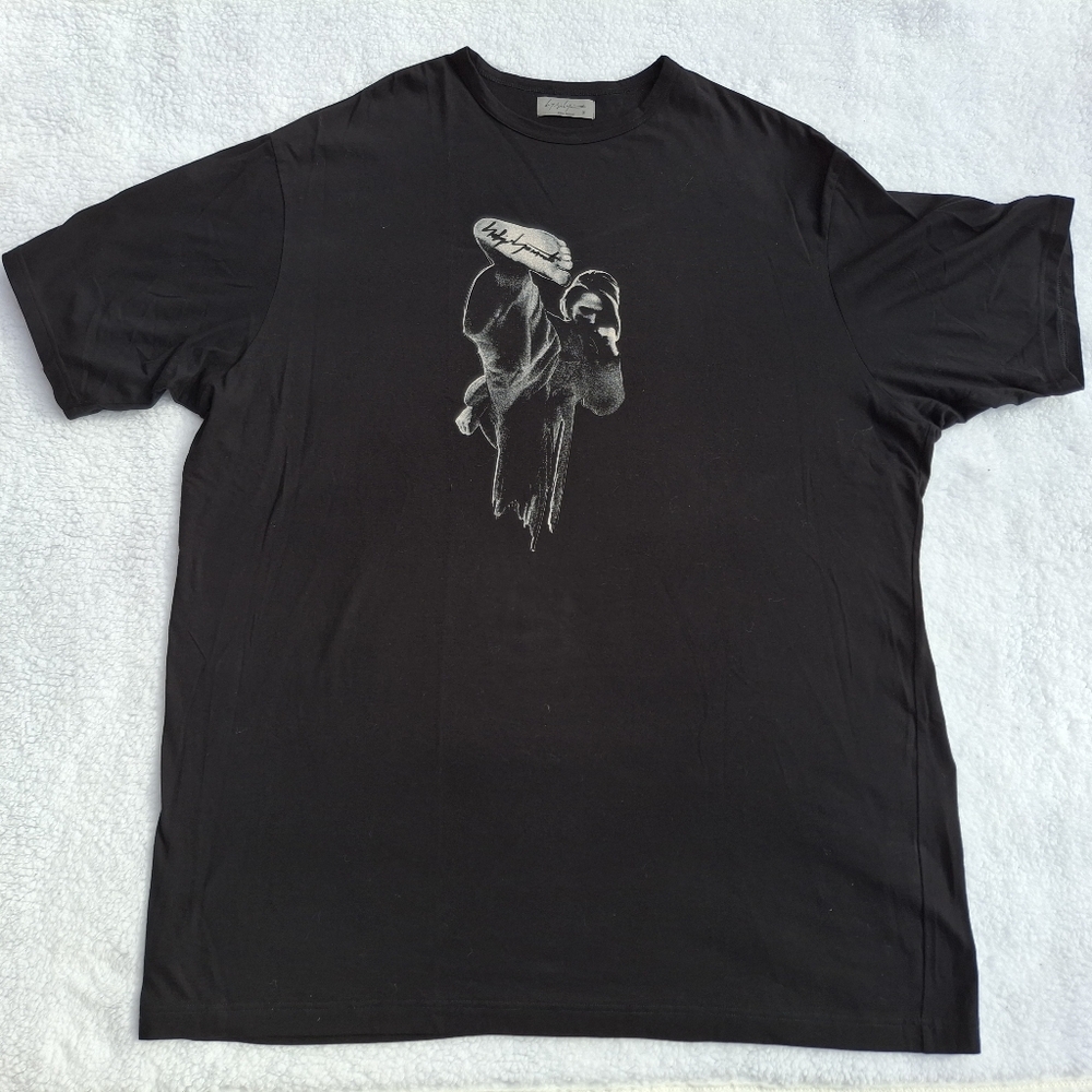 Yohji Yamamoto Pour Homme Black Karate Graphic Short Sleeve Tee- Size 3